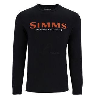 Tee shirt SIMMS Logo Shirt LS Jet Black